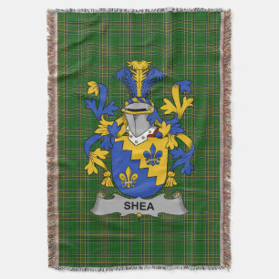 Irish Shea or O_Shee Coat of Arms Family Crest Ir Throw Blanket