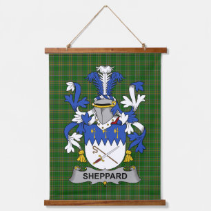 Irish Sheppard Coat of Arms Family Crest Hanging Tapestry