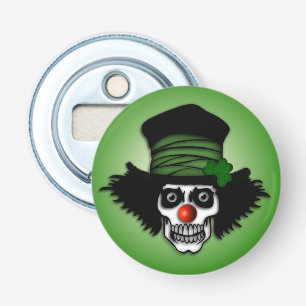 Irish Skeleton Clown Green Bottle Opener