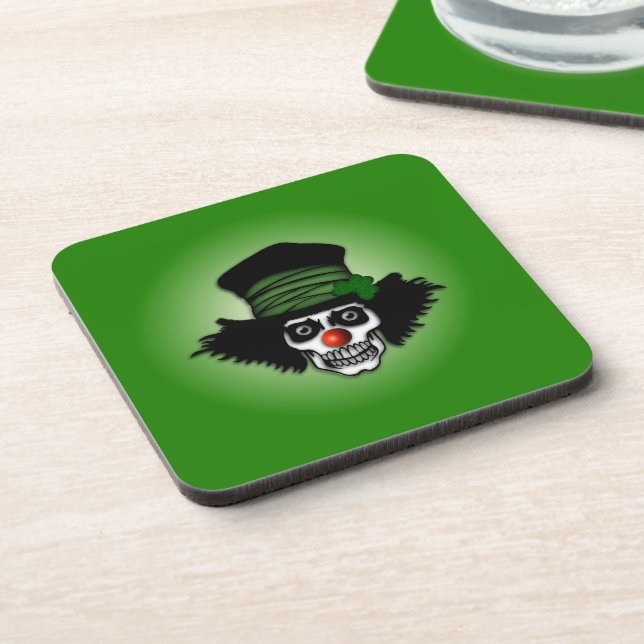 Irish Skeleton Clown Green Coaster (Left Side)