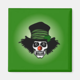 Irish Skeleton Clown Green Magnet