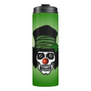 Irish Skeleton Clown Green Thermal Tumbler