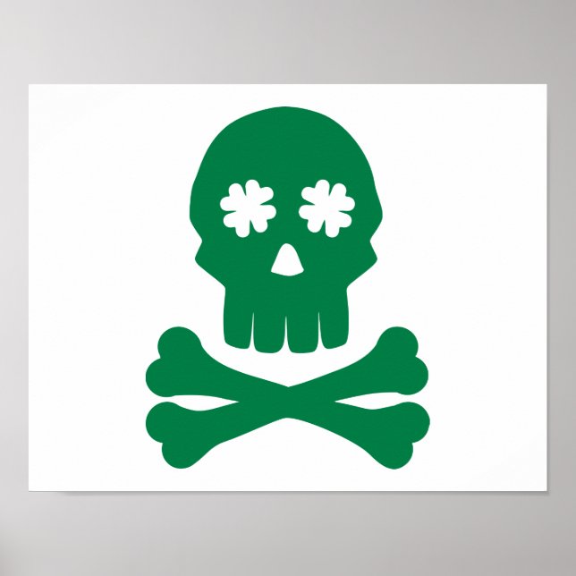 Irish skull shamrock bones poster (Front)