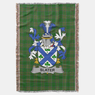 Irish Slater or Slator Coat of Arms Family Crest Throw Blanket