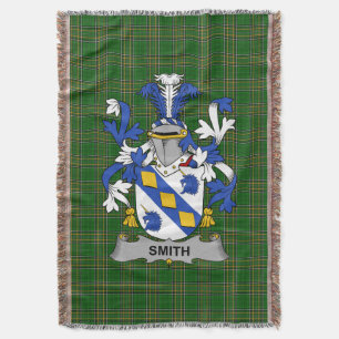  Irish Smith or Smyth Coat of Arms Family Crest Ir Throw Blanket