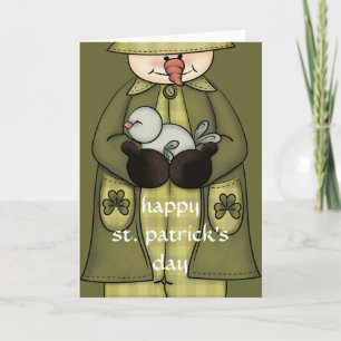 Irish Snowman d1 St. Patrick's Day Greeting Card