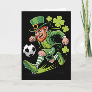 Irish Soccer Leprechaun Fun St Patricks Day Footll Card