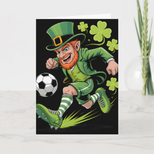 Irish Soccer Leprechaun Fun St Patricks Day Footll Card