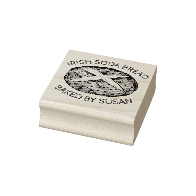 Irish Soda Bread Loaf Baked By Personalised Baking Rubber Stamp (Stamp)