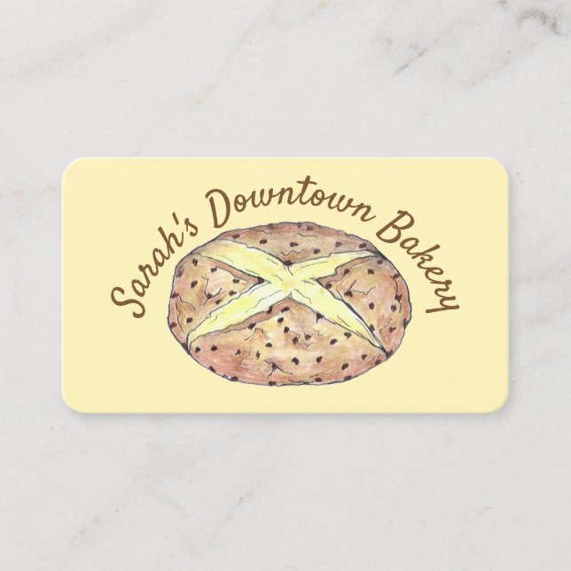 Irish Soda Bread Loaf Bakery Pastry Chef Food Business Card (Front)