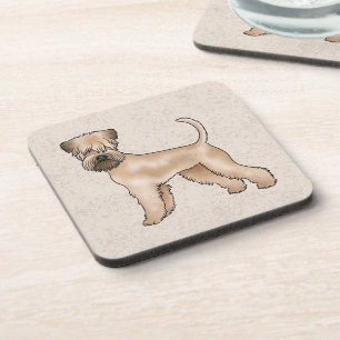 Irish Soft-Coated Wheaten Terrier Cute Dog Beige Coaster