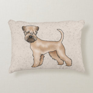 Irish Soft-Coated Wheaten Terrier Cute Dog Beige Decorative Cushion