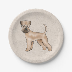 Irish Soft-Coated Wheaten Terrier Cute Dog Beige Paper Plate