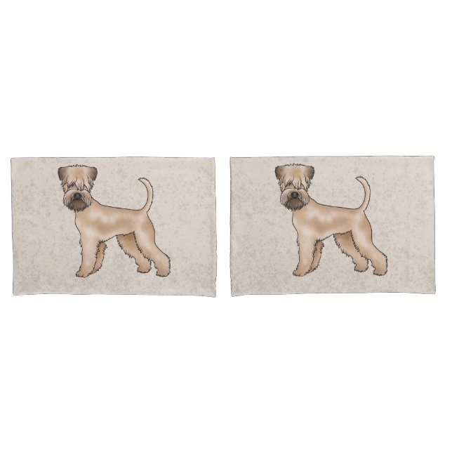 Irish Soft-Coated Wheaten Terrier Cute Dog Beige Pillowcase (Front-Set)