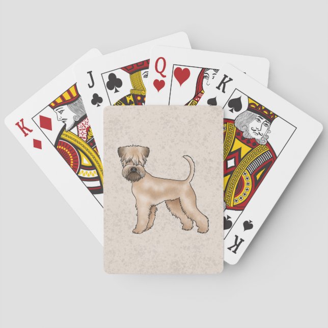 Irish Soft-Coated Wheaten Terrier Cute Dog Beige Playing Cards (Back)