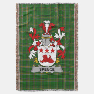 Irish Spence Coat of Arms Family Crest Ireland Throw Blanket