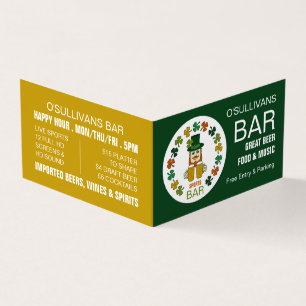 Irish Sports Bar, Pub/Brewery, Detailed Business Card