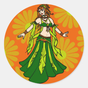 Irish Spring Belly Dancer Classic Round Sticker