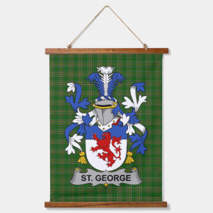 Irish St. George Coat of Arms Family Crest Hanging Tapestry