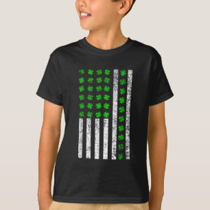 Irish St Patrick's American USA Flag Shamrock T-Shirt
