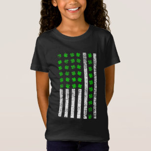 Irish St Patrick's American USA Flag Shamrock T-Shirt