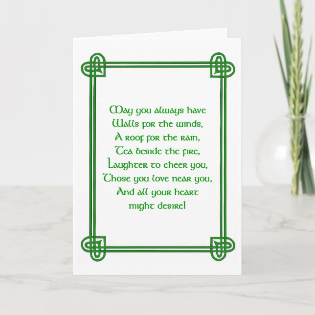 Irish St. Patrick's Day card with Celtic design (Front)