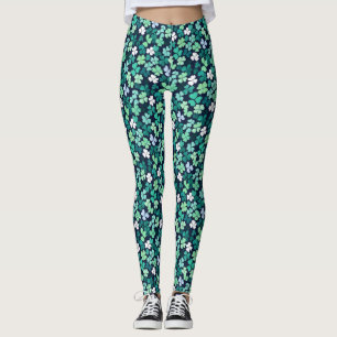 Irish St. Patrick's Day Four Leaf Clover Leggings