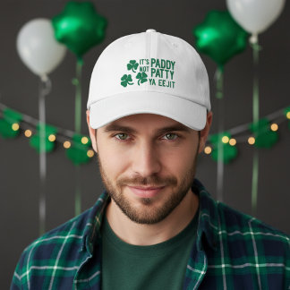 Irish St Patricks Day Its Paddy Not Patty Ya Eejit Embroidered Hat