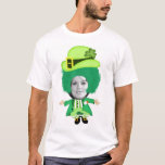 Irish St Patricks Day Jig, Photo Framed Head T-Shirt<br><div class="desc">Funny photo framed head t-shirt.. add your own face to this cute funny Irish St Patricks Day tee.. little leprechaun green man wearing a hat with a shamrock in it .. fun template apparel for you to personalise from Ricaso</div>