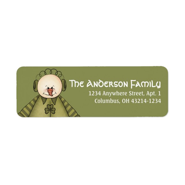 Irish St. Patrick's Day Snowman Address Labels d4 (Front)