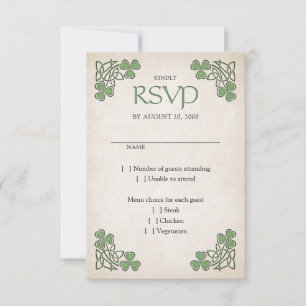 Irish St. Patrick's Wedding RSVP Card