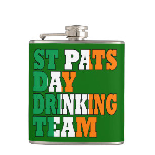 Irish St Pats drinking team Hip Flask