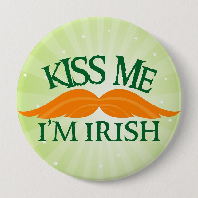 Irish-Stache 10 Cm Round Badge (Front)