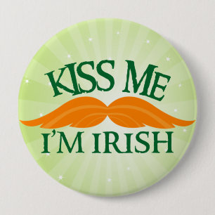 Irish-Stache 10 Cm Round Badge