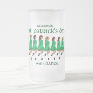 Irish Step Dance Celebrates St. Patrick's Day Frosted Glass Beer Mug