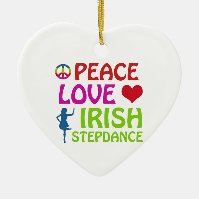 irish Step dance designs Ceramic Tree Decoration (Front)