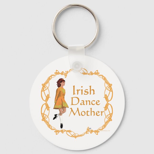 Irish Step Dance Mother - Gold Key Ring (Front)