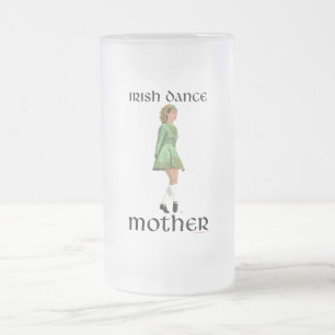 Irish Step Dance Mother - Green Frosted Glass Beer Mug