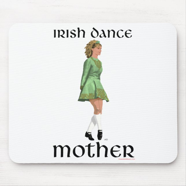 Irish Step Dance Mother - Green Mouse Mat (Front)
