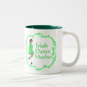 Irish Step Dance Mother - Green Two-Tone Coffee Mug