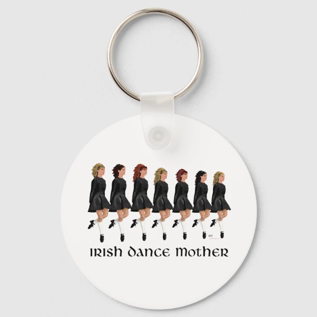 Irish Step Dance Mother - Line of Dancers Key Ring (Front)