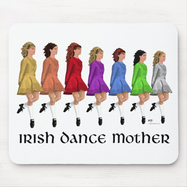 Irish Step Dance Mother - Rainbow Line Mouse Mat (Front)