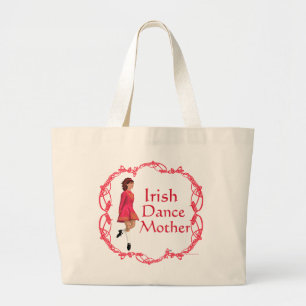 Irish Step Dance Mother - Red Large Tote Bag
