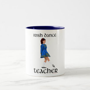 Irish Step Dance Teacher - Blue Soft Shoe Two-Tone Coffee Mug