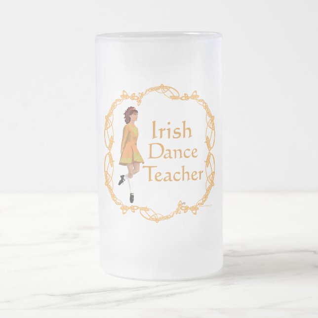 Irish Step Dance Teacher - Gold Frosted Glass Beer Mug (Center)