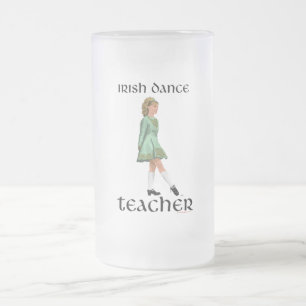 Irish Step Dance Teacher - Green Frosted Glass Beer Mug