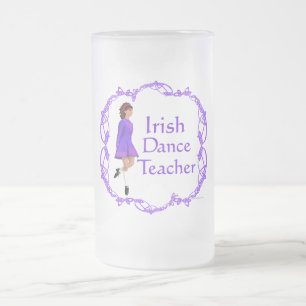 Irish Step Dance Teacher - Purple Frosted Glass Beer Mug