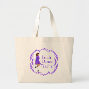 Irish Step Dance Teacher - Purple Large Tote Bag