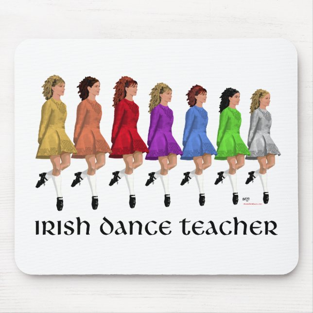 Irish Step Dance Teacher - Rainbow Mouse Mat (Front)