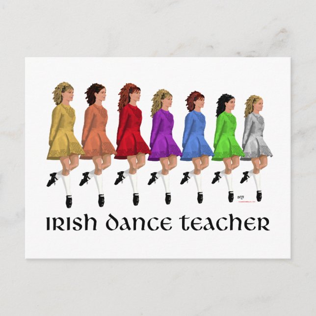 Irish Step Dance Teacher - Rainbow Postcard (Front)